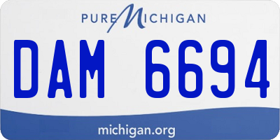 MI license plate DAM6694
