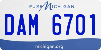 MI license plate DAM6701