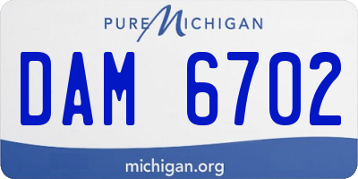 MI license plate DAM6702