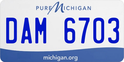 MI license plate DAM6703