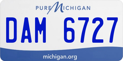 MI license plate DAM6727