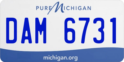 MI license plate DAM6731