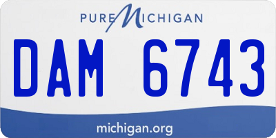MI license plate DAM6743