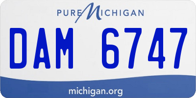 MI license plate DAM6747