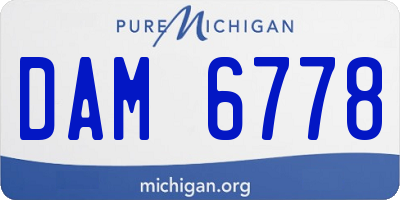 MI license plate DAM6778
