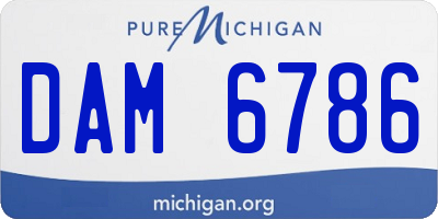 MI license plate DAM6786