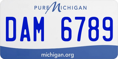 MI license plate DAM6789