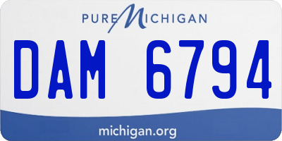 MI license plate DAM6794