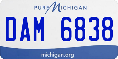 MI license plate DAM6838