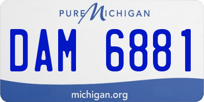 MI license plate DAM6881