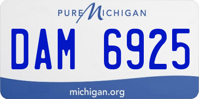 MI license plate DAM6925