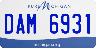 MI license plate DAM6931
