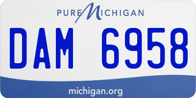 MI license plate DAM6958