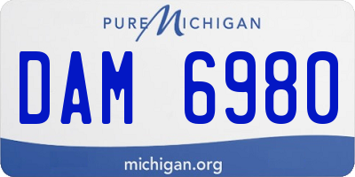 MI license plate DAM6980