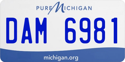 MI license plate DAM6981