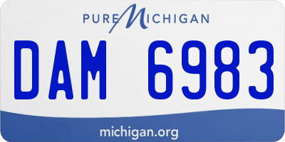 MI license plate DAM6983