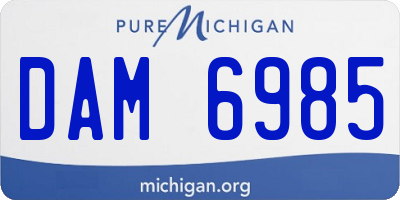 MI license plate DAM6985