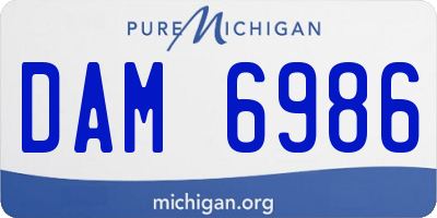 MI license plate DAM6986
