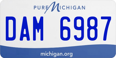 MI license plate DAM6987
