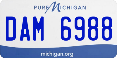 MI license plate DAM6988