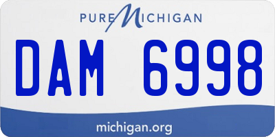 MI license plate DAM6998