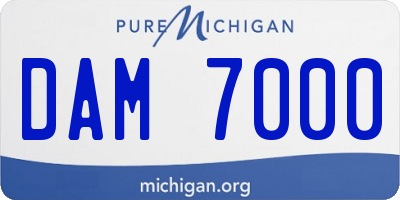 MI license plate DAM7000
