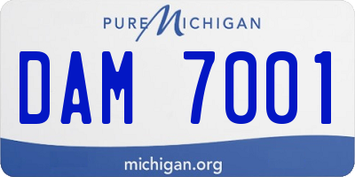 MI license plate DAM7001