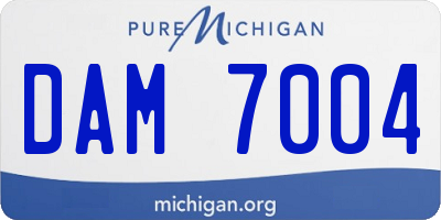 MI license plate DAM7004