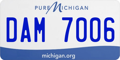 MI license plate DAM7006