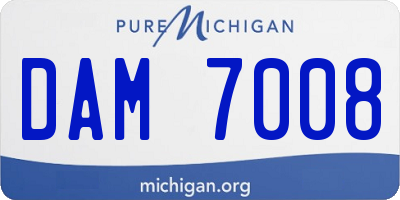 MI license plate DAM7008