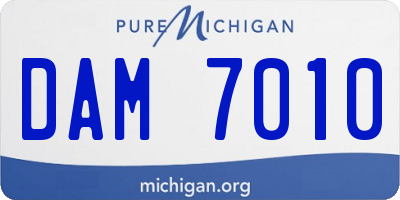 MI license plate DAM7010