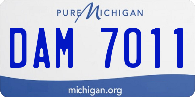 MI license plate DAM7011