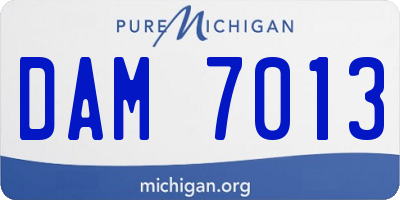 MI license plate DAM7013