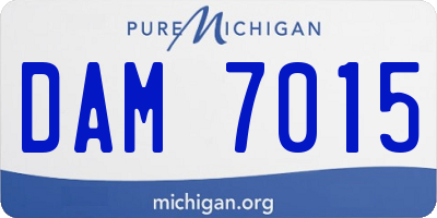 MI license plate DAM7015