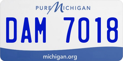 MI license plate DAM7018