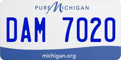 MI license plate DAM7020