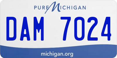 MI license plate DAM7024