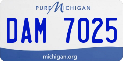 MI license plate DAM7025