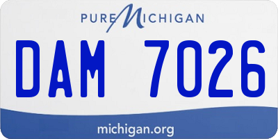 MI license plate DAM7026