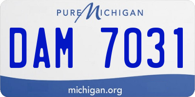MI license plate DAM7031
