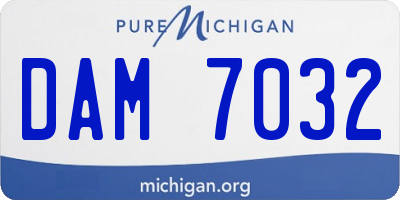 MI license plate DAM7032