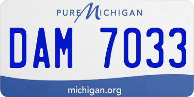 MI license plate DAM7033