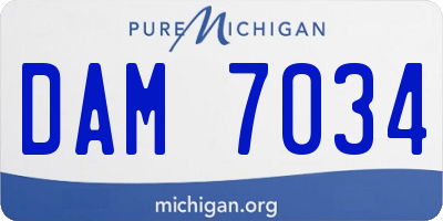 MI license plate DAM7034