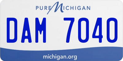 MI license plate DAM7040