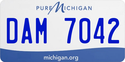 MI license plate DAM7042