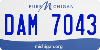 MI license plate DAM7043