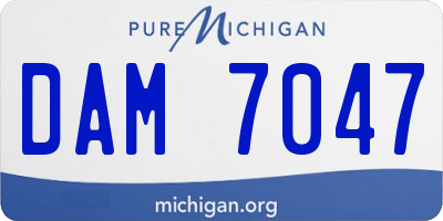 MI license plate DAM7047