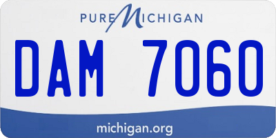 MI license plate DAM7060