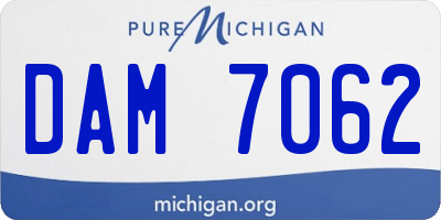 MI license plate DAM7062
