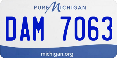 MI license plate DAM7063